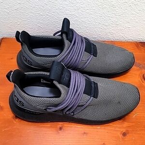 ADIDAS MEN'S LACELESS GRAY RUNNING ATHLETIC SNEAKERS SIZE 13